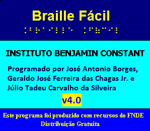 Tela de apresentao do Braille Fcil