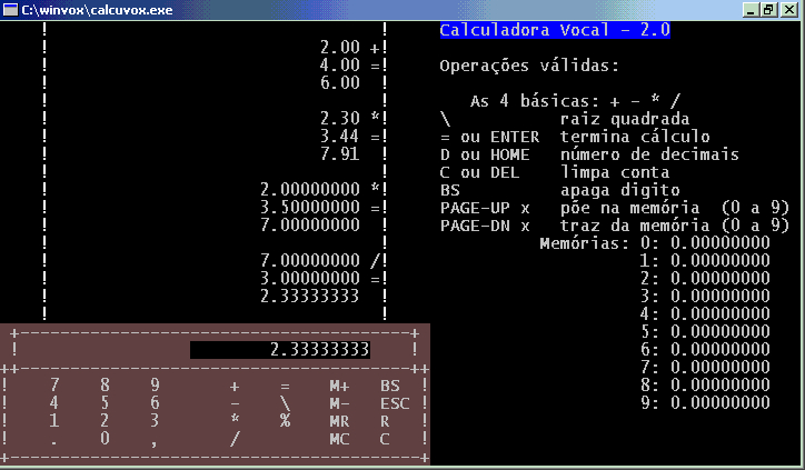 Calculadora sonora