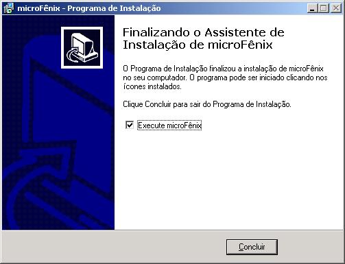 Caixa de dilogo - fim da instalao